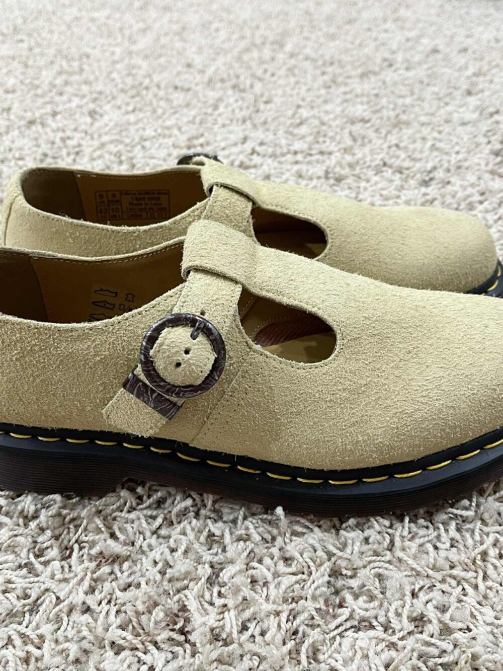 Dr. Martens T-Bar Mary Jane Suede Leather Shoes, Men’s Size 9 / Women’s Size 10 - Picture 5 of 16